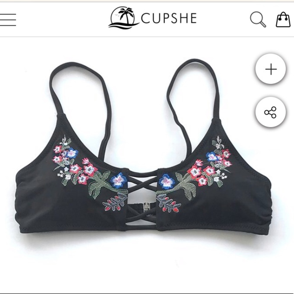 Cupshe Tranquility Embroidered Bikini Set